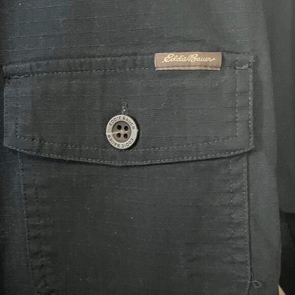 Eddie Bauer Shirt Womens Shacket Cotton Navy Blue Utility Khaki Casual Safari M - Picture 2 of 7